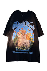 T-Shirt mit Retro-Katzen-Grafik
