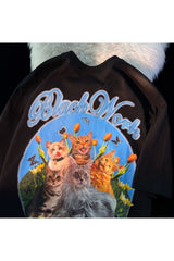 T-Shirt mit Retro-Katzen-Grafik
