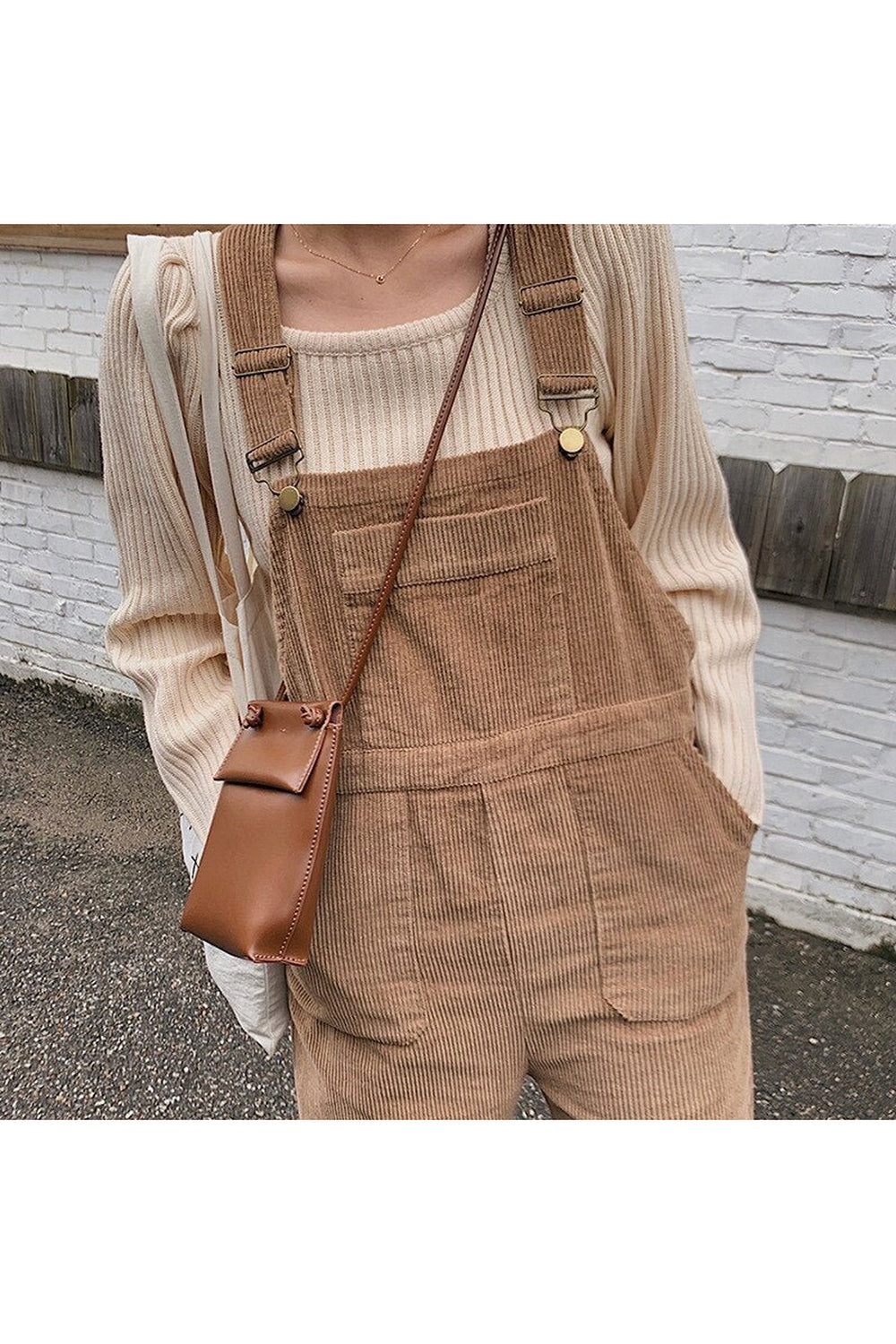 Retro Cord-Overall mit hoher Taille