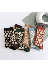 Retro Cozy  Flower Socks