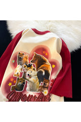 Retro Dog Raglan Sleeve T-Shirt