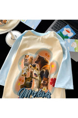 Retro Dog Raglan Sleeve T-Shirt