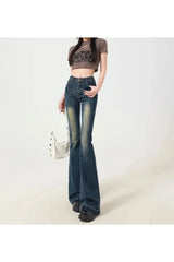 Retro Embroidered Flare Jeans