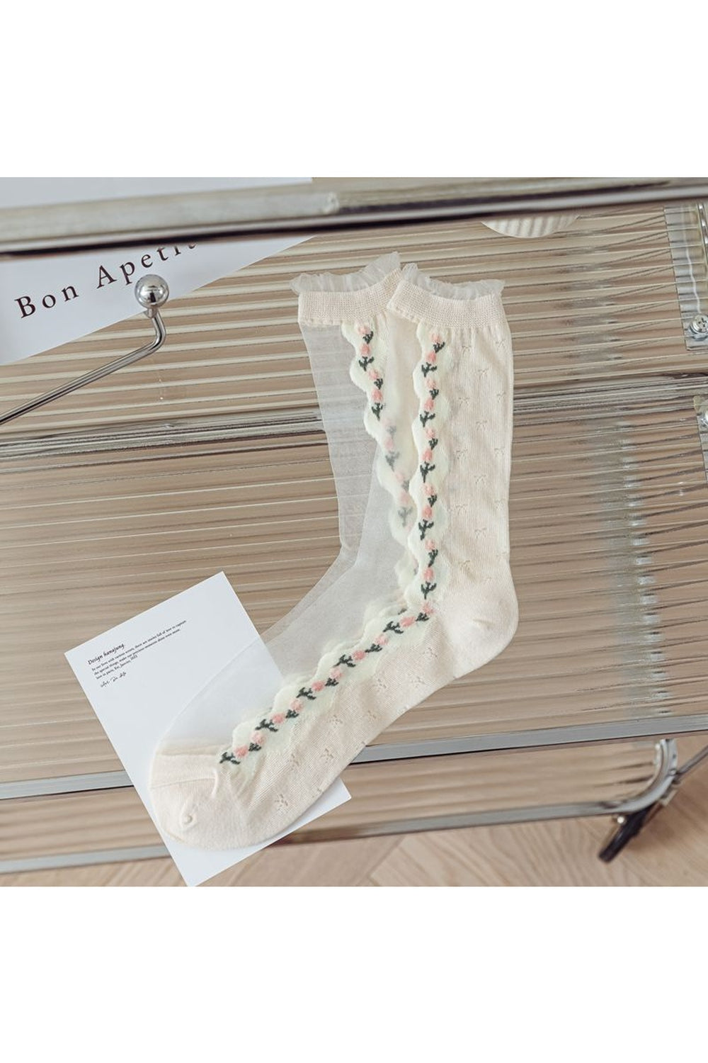 Retro Flower Transparent Socks