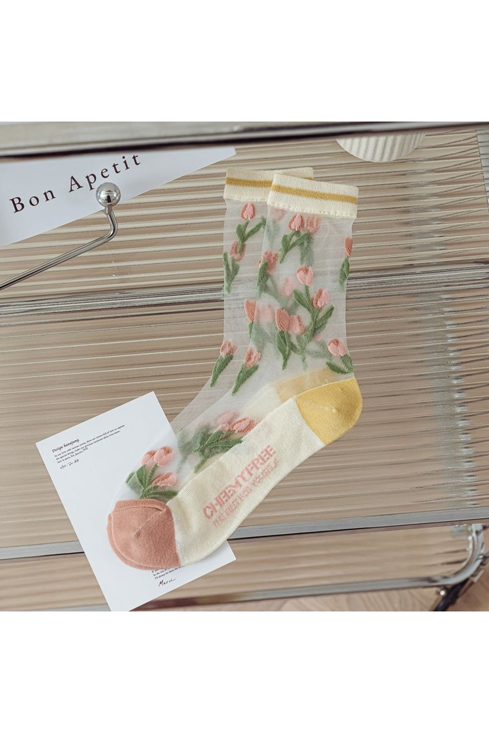 Retro Flower Transparent Socks