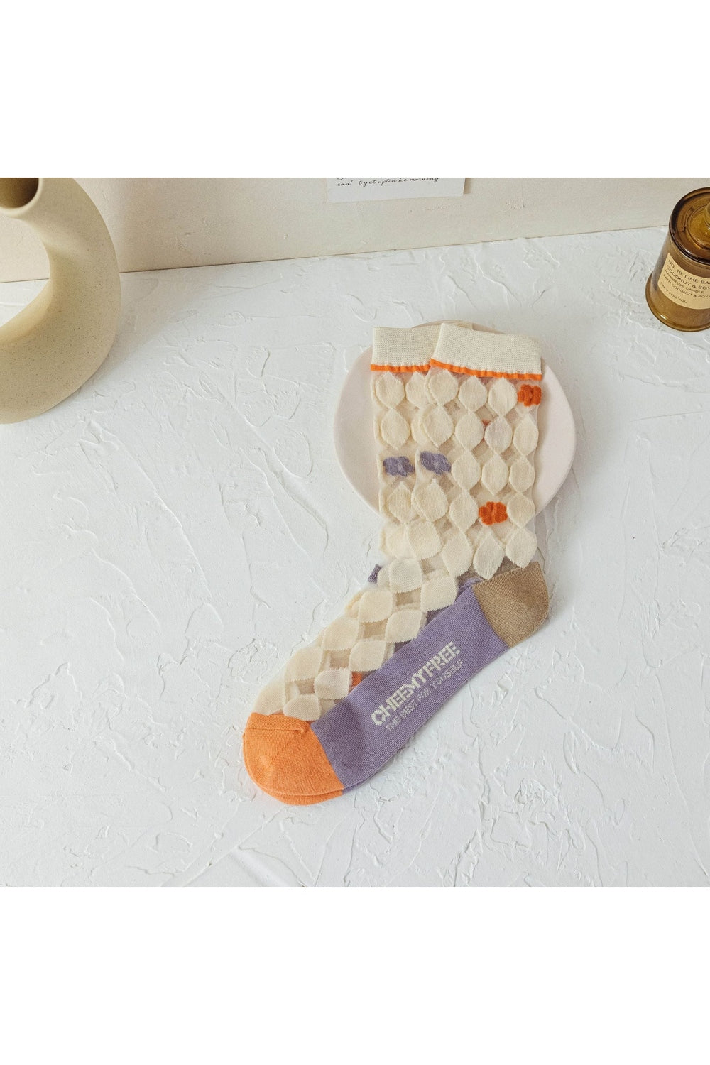 Retro Flower Transparent Socks