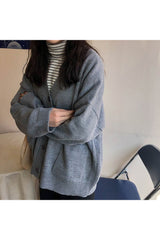 Fall Retro Grey Casual Sweater