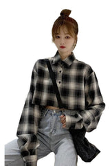 Retro Grunge Plaid Shirt