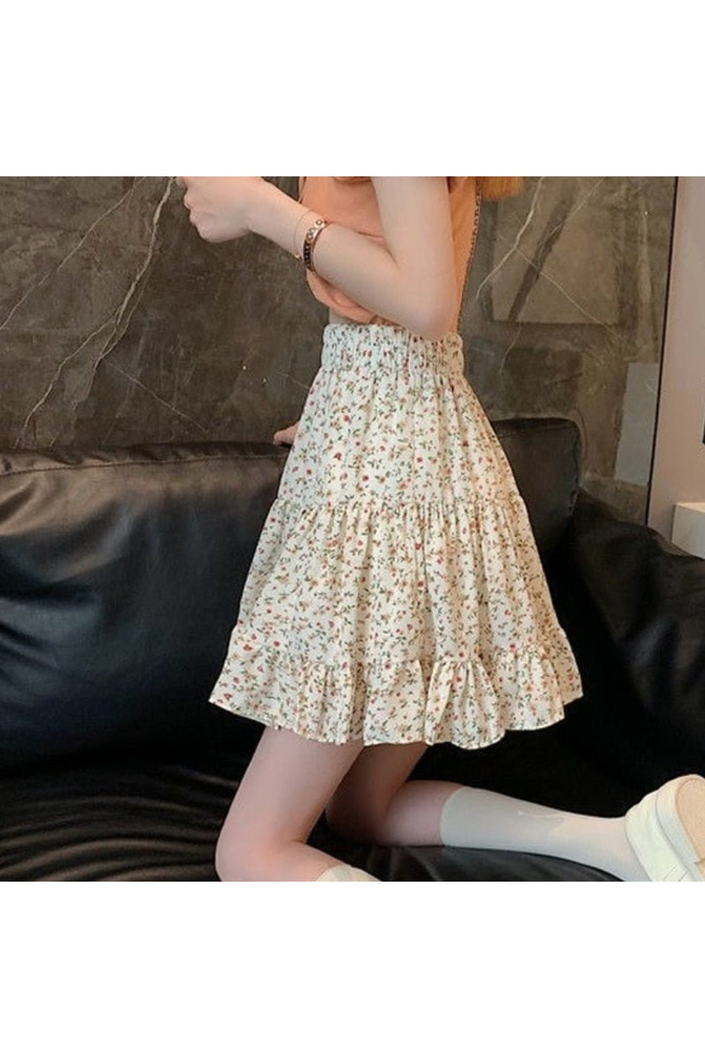 Retro Mini Ruffles Skirt