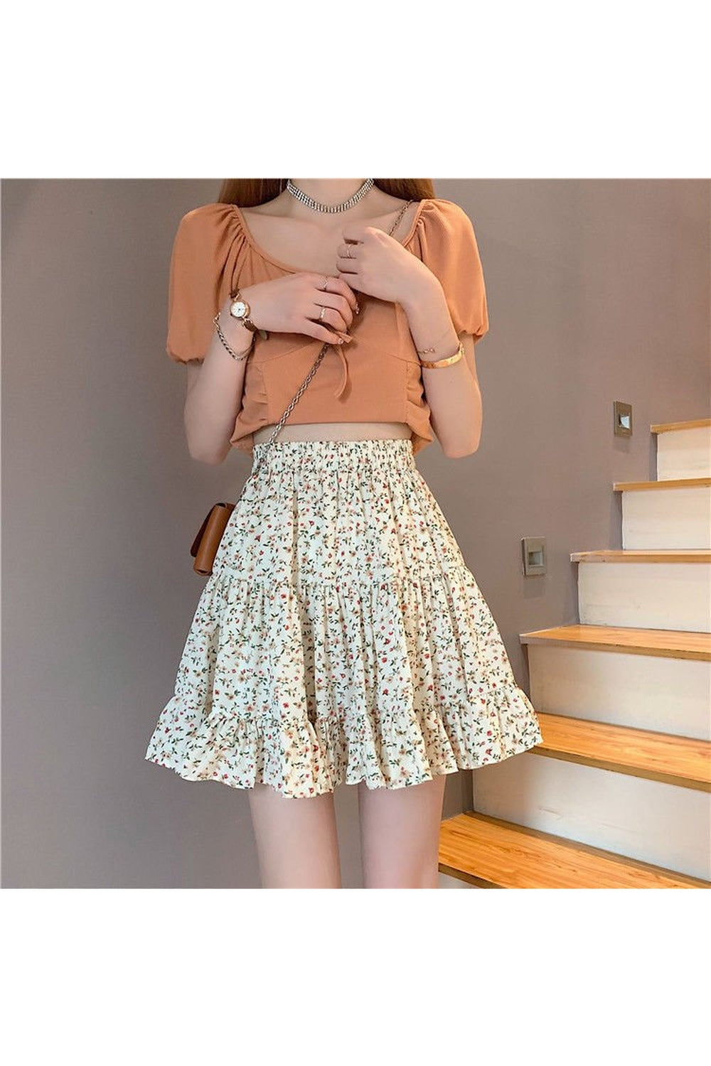 Retro Mini Ruffles Skirt