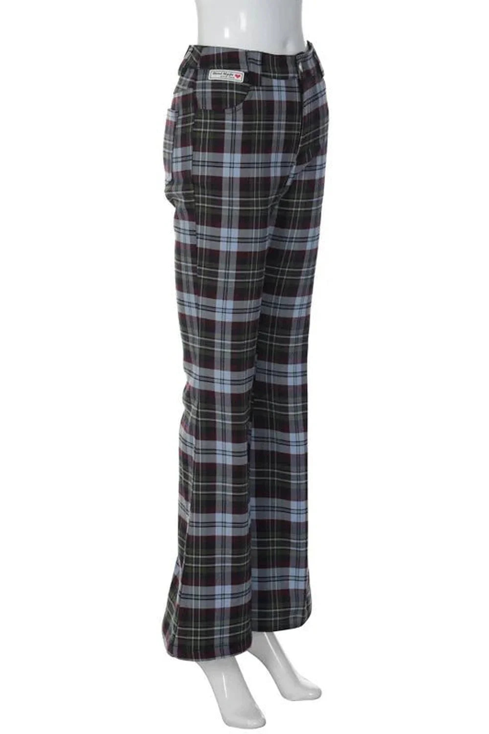 Retro Plaid Flare Pants