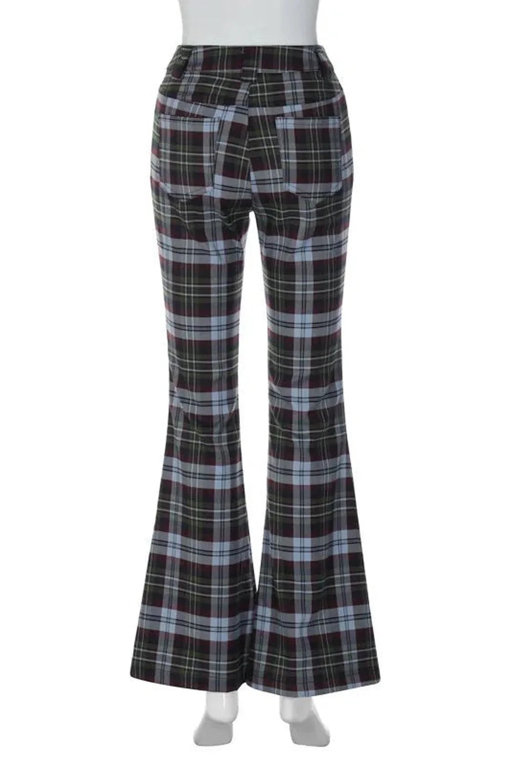 Retro Plaid Flare Pants