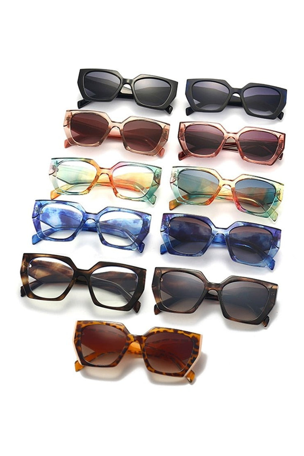 Retro Polygon Cat Eye Sunglasses