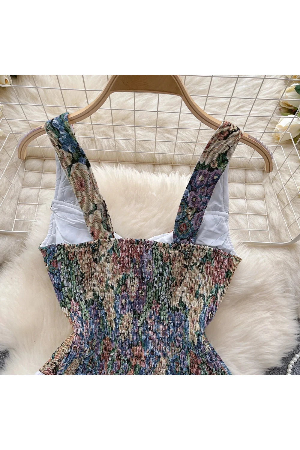 Retro Print Lace Camis Top