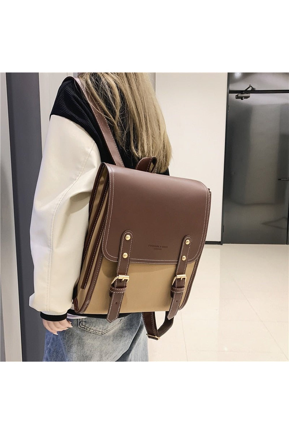 Retro Pu Leather Backpack