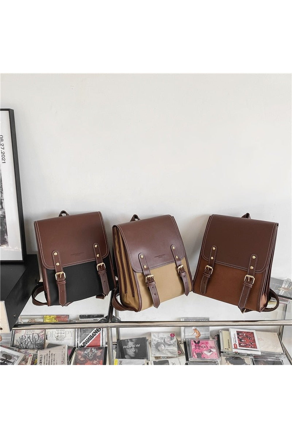 Retro Pu Leather Backpack