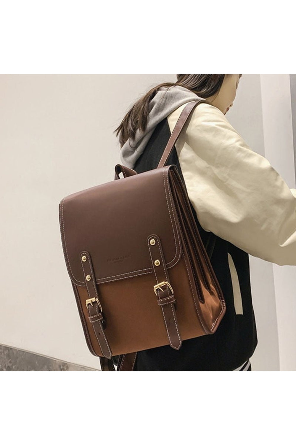 Retro Pu Leather Backpack