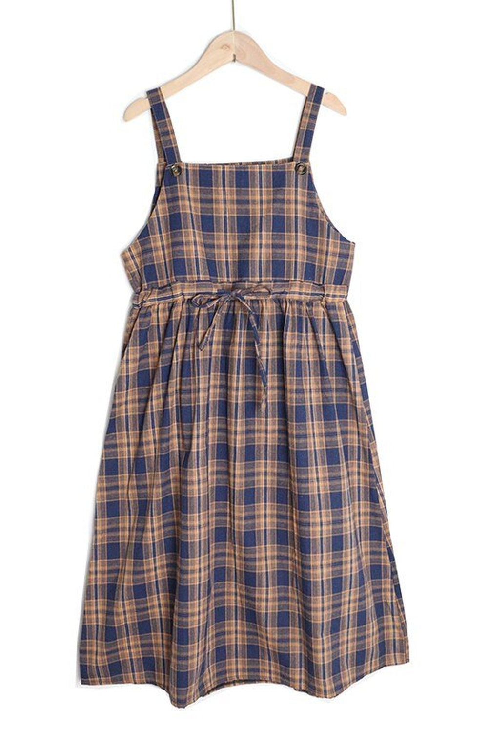 Retro Spaghetti Strap Plaid Dress