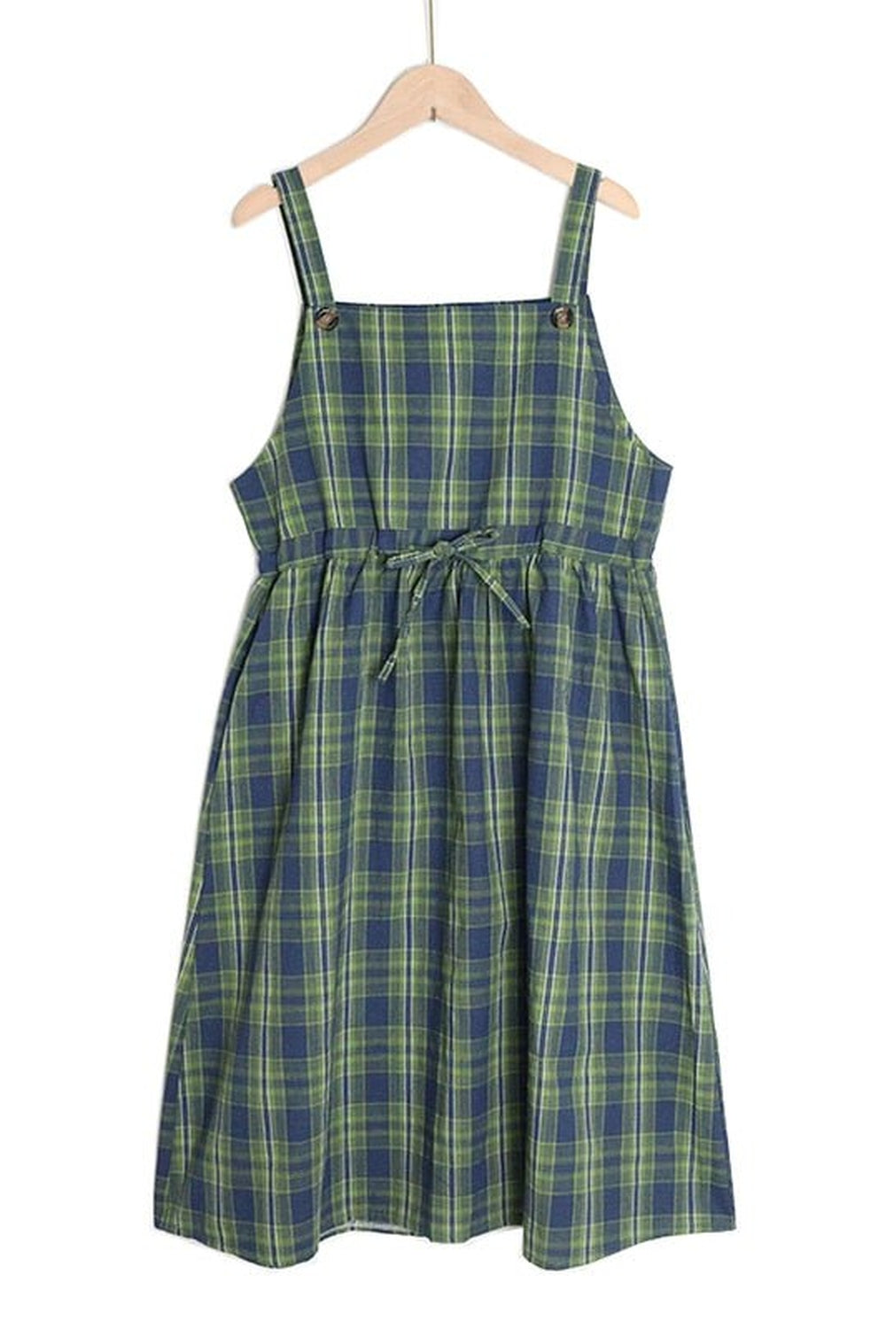 Retro Spaghetti Strap Plaid Dress