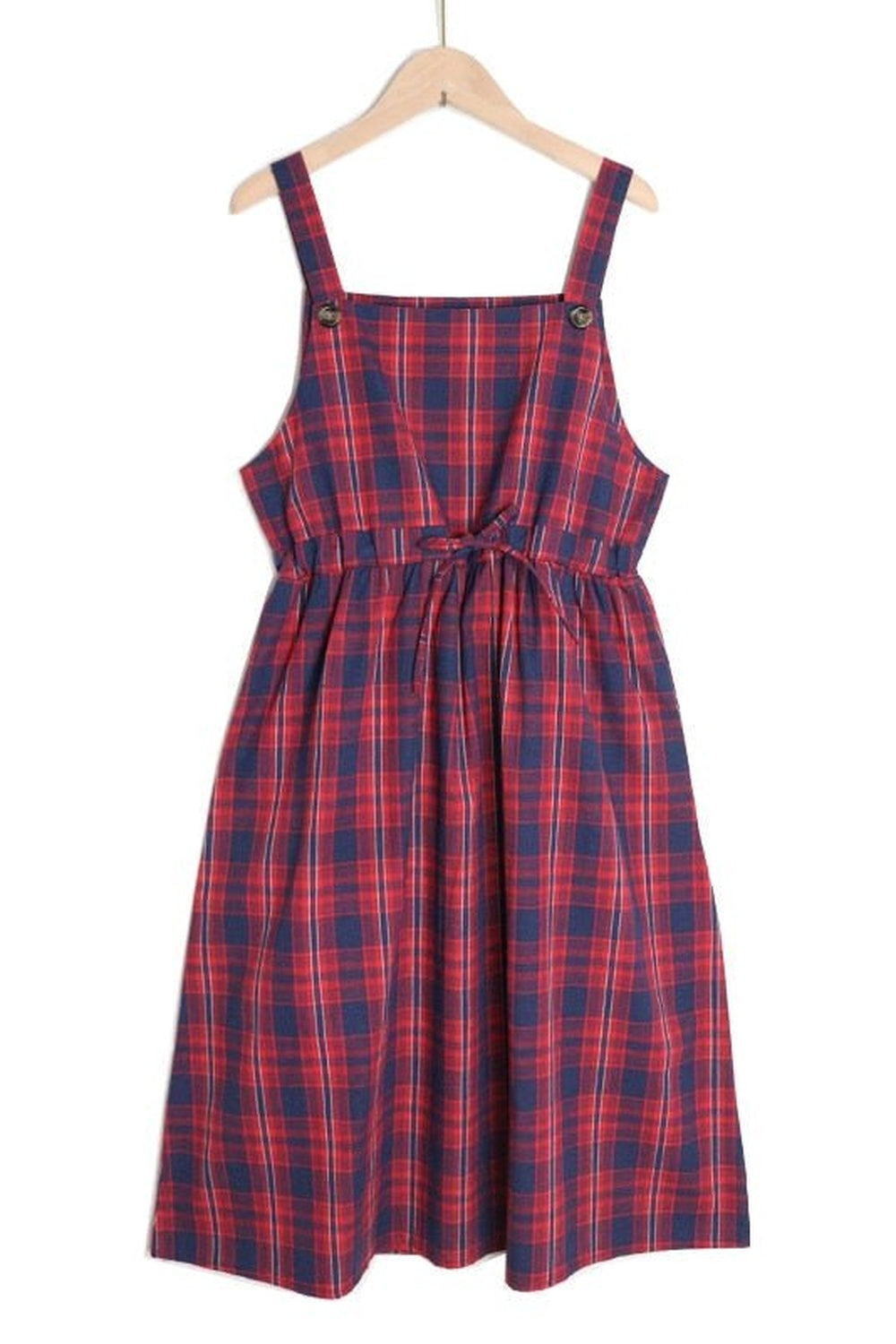 Retro Spaghetti Strap Plaid Dress