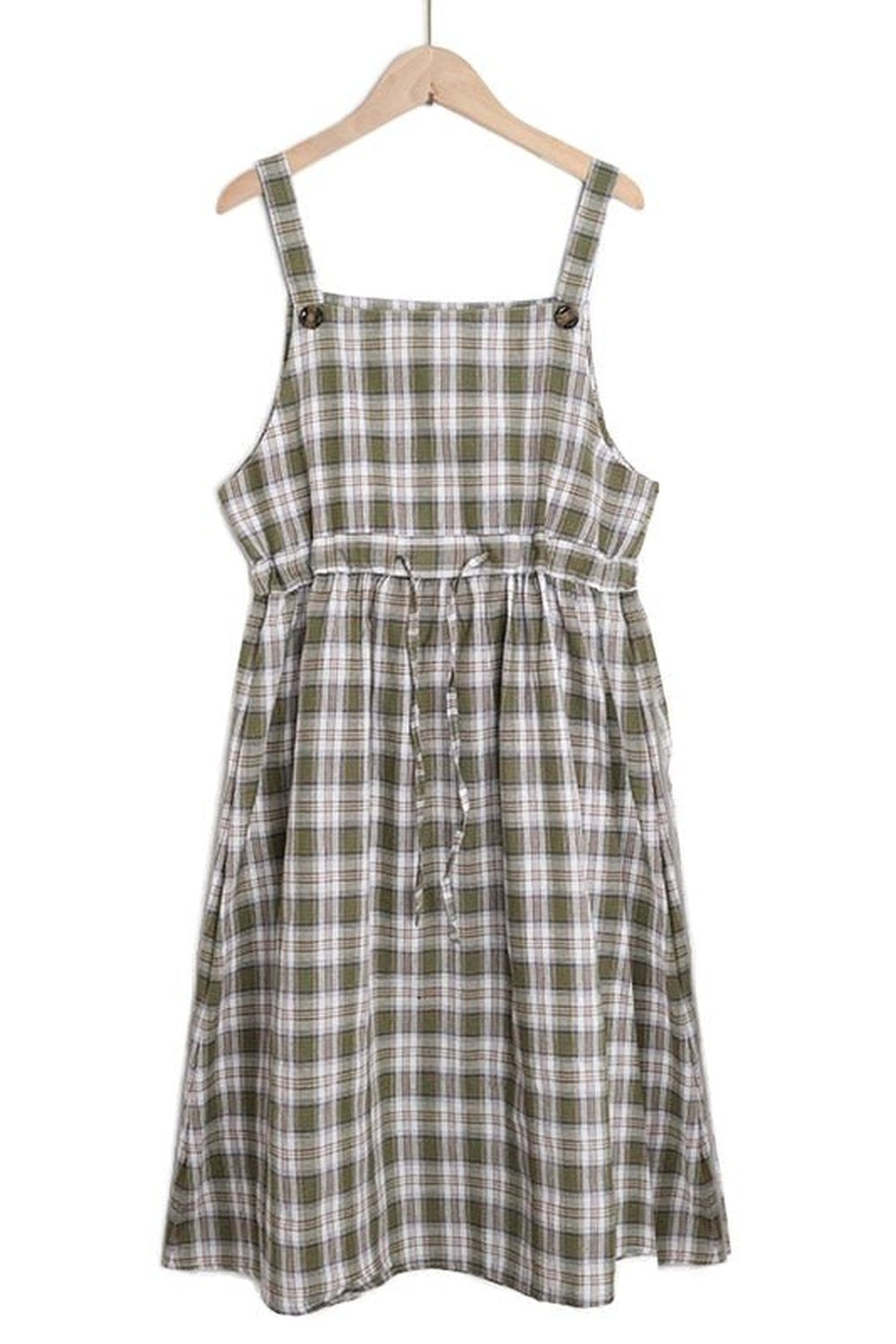 Retro Spaghetti Strap Plaid Dress