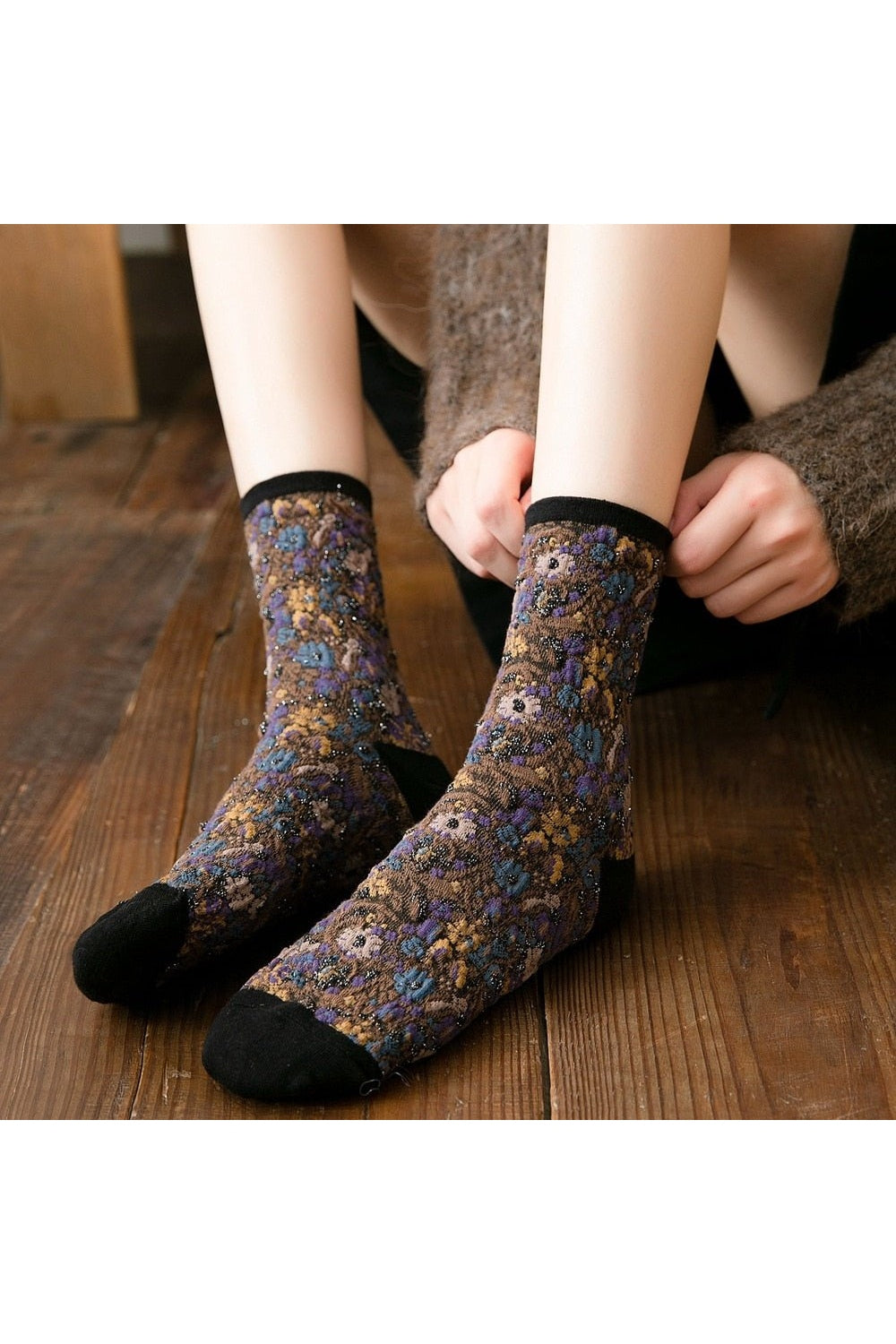 Retro Vintage Floral Socks