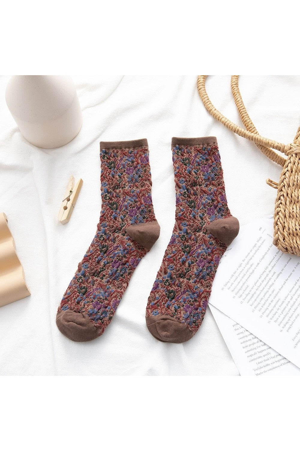 Retro Vintage Floral Socks