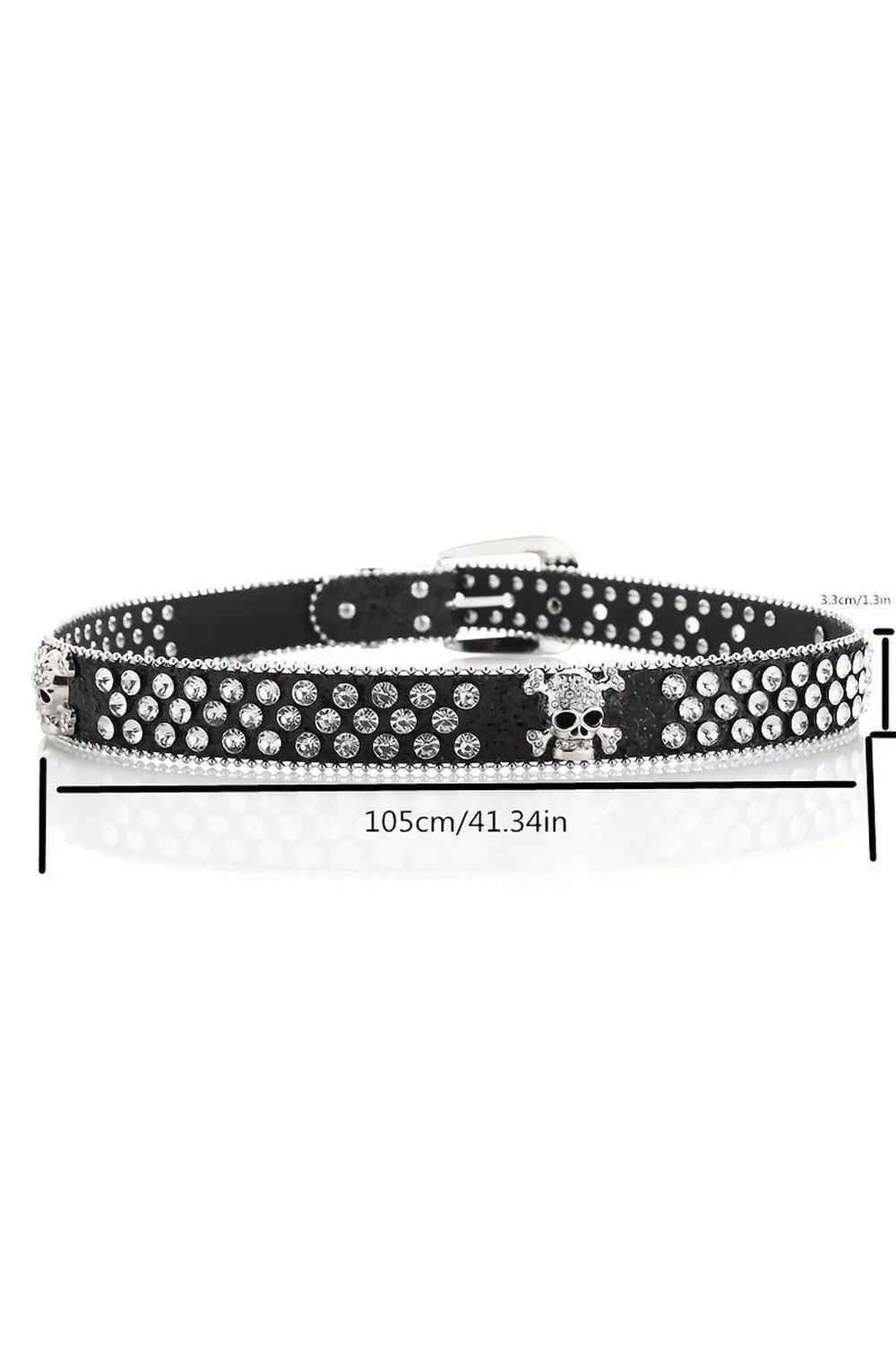 Fall Rhinestone Skull Rivet Jeans Belt