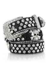 Fall Rhinestone Skull Rivet Jeans Belt