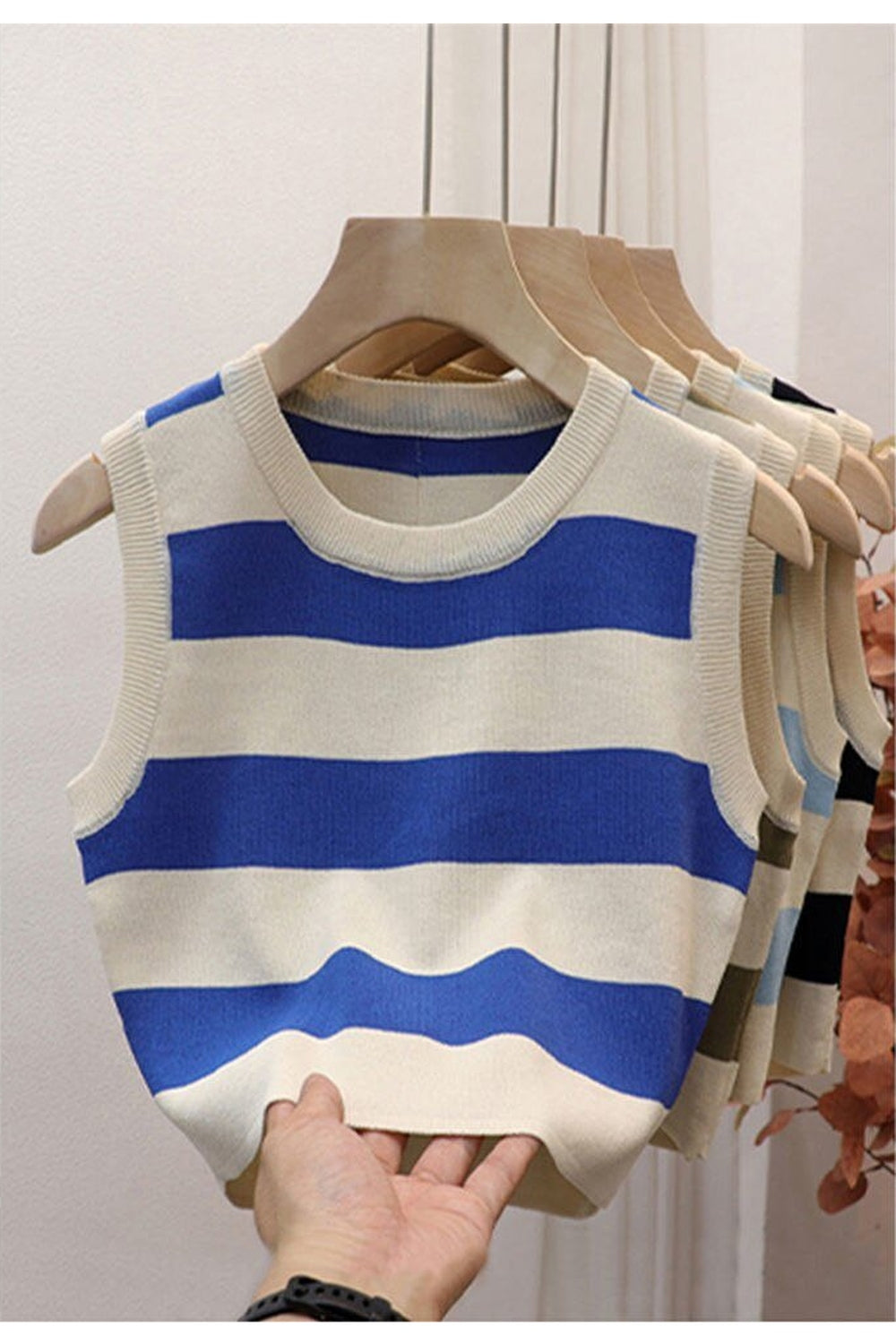 Rib-knit Stripe Tank Top