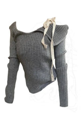 Acubi Ribboned Charcoal Glamour Pullover