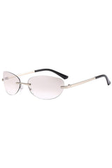 Rimless Oval Transparent Eyewear