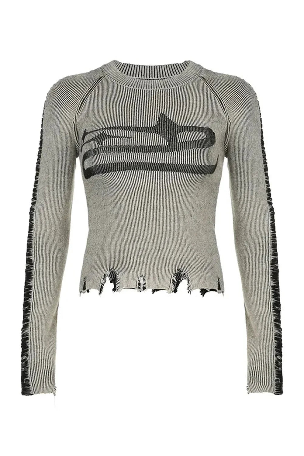 Pull Harajuku patchwork déchiré d'automne