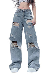 Ripped Wide Leg Cargo Pants