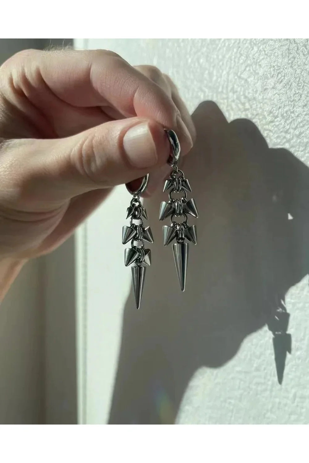 Rivets Pendant Hoop Earrings