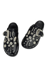 Chaussons à plateforme à rivets