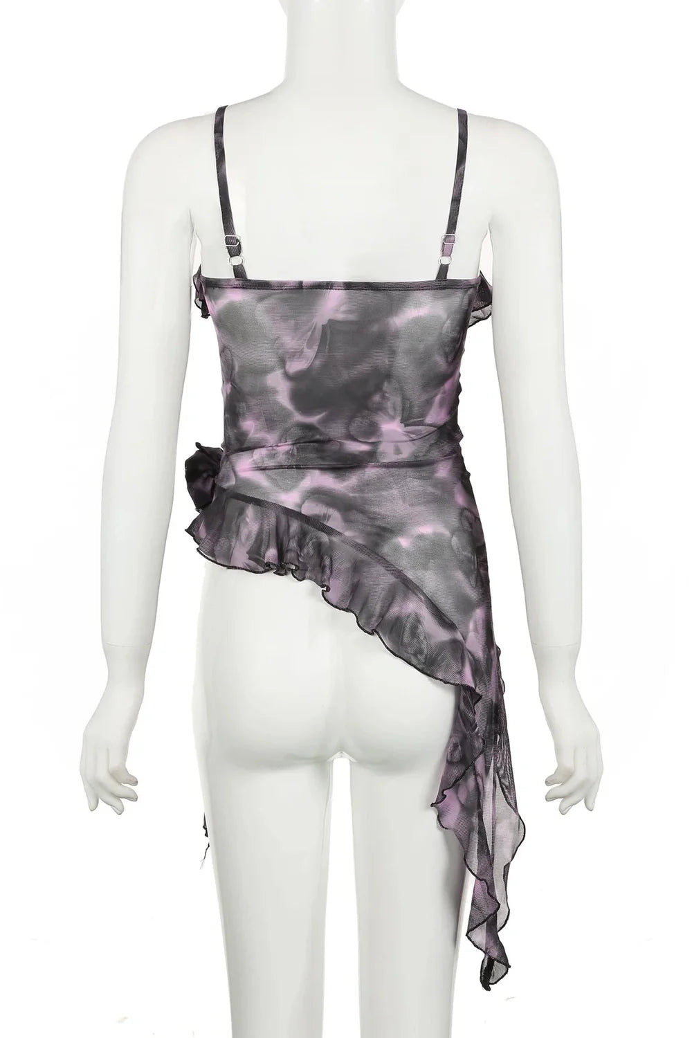 Rose Embellished Asymmetrical Top