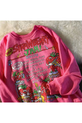 Rose Red Cartoon Sweatshirt