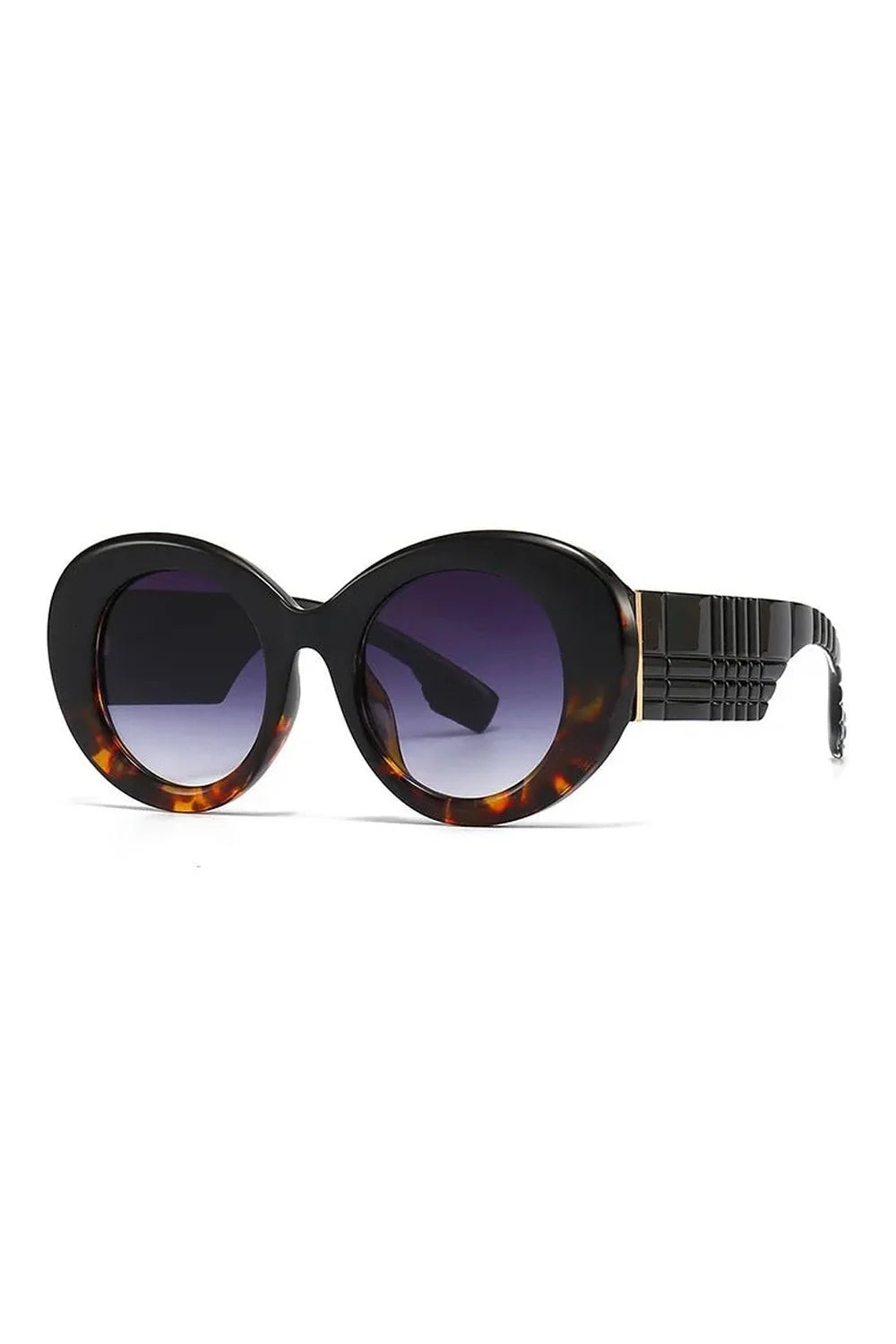 Round Vintage Stripe Sunglasses