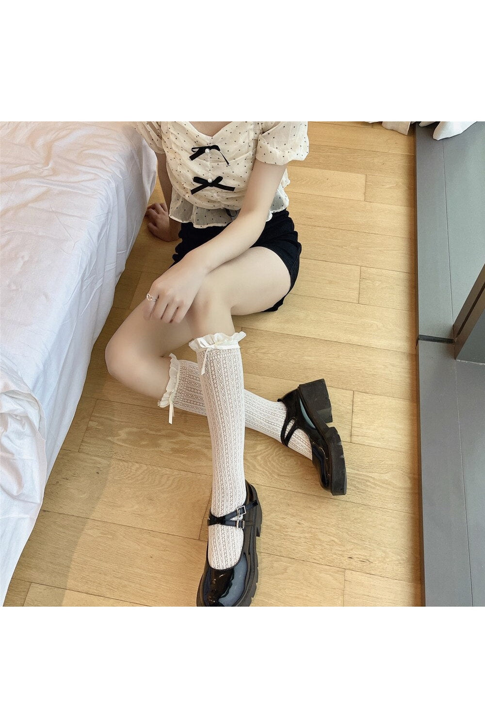 Ruffle Knee High Socks