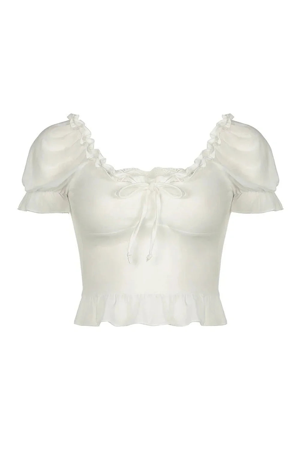 Ruffle Square Collar Top