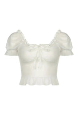 Ruffle Square Collar Top