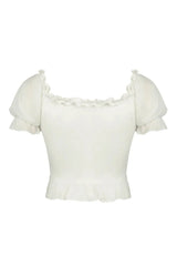 Ruffle Square Collar Top