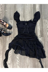 Ruffled Dark Fairy Mini Dress