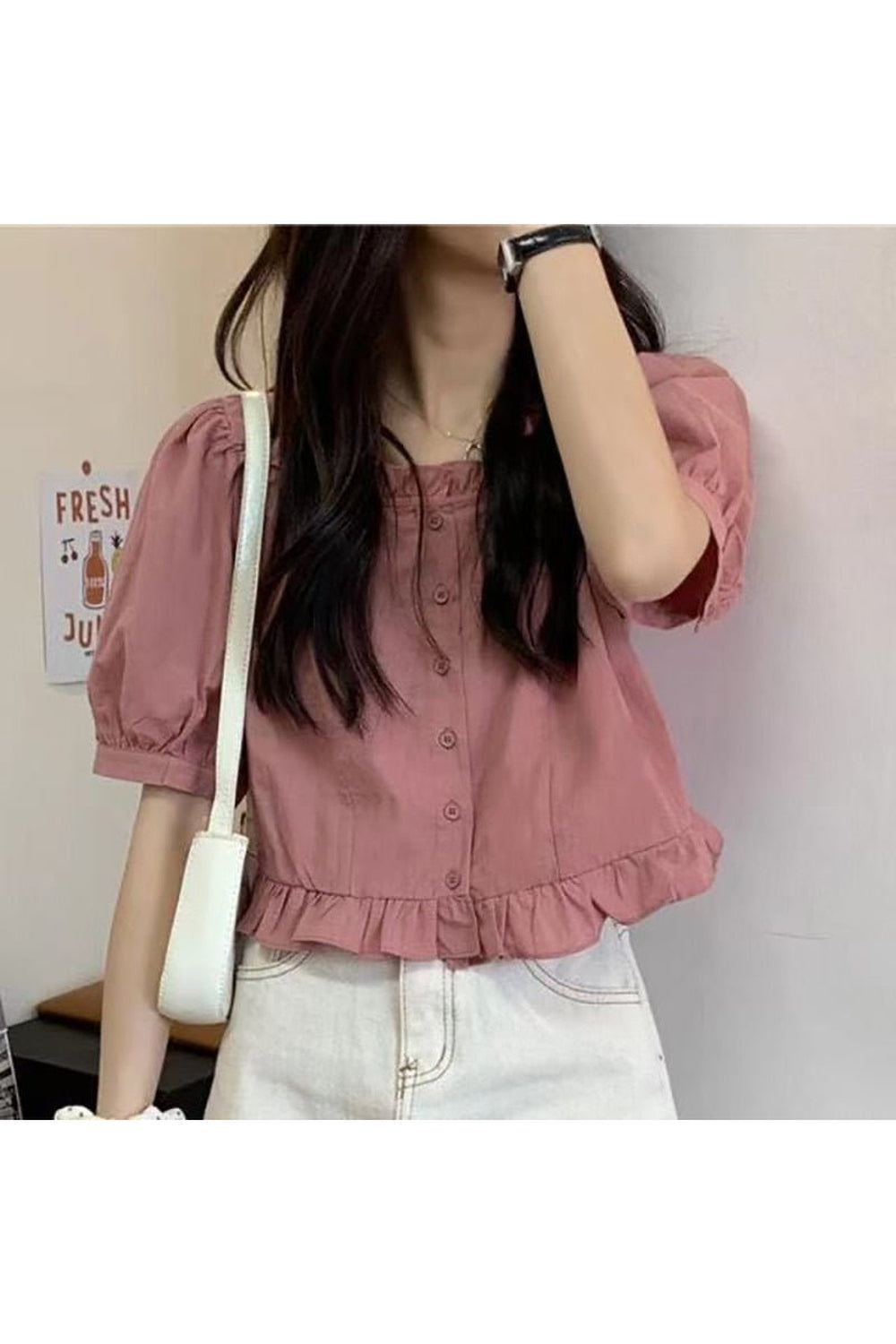 Ruffles Cute Button Up Blouse