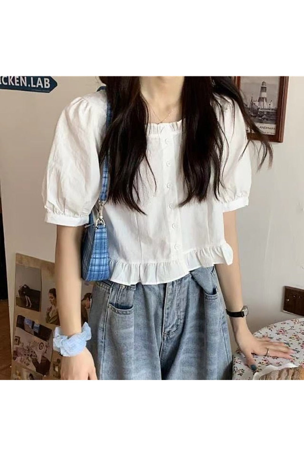 Ruffles Cute Button Up Blouse