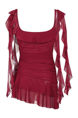 Scarlet Ruffle Gothic Dress