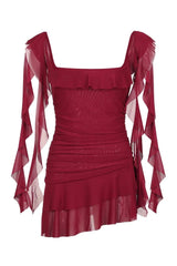 Scarlet Ruffle Gothic Dress