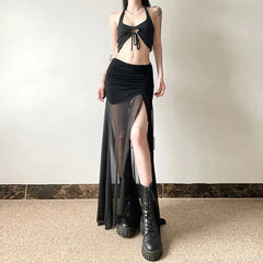 Shadow Veil Sheer Maxi Skirt