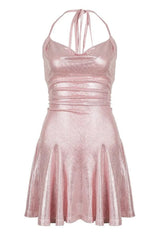 Shinny Collar A-Line Dress